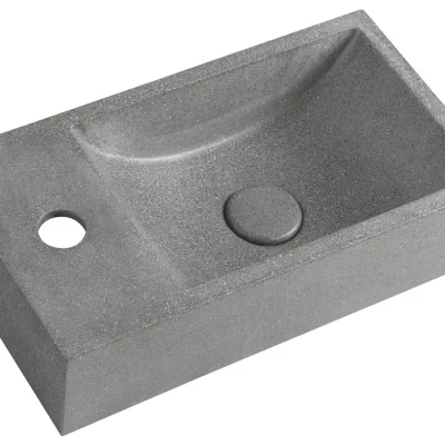 Sapho Small - roku mazgāšanas izlietne, 40x22 cm, bez pārplūdes, 1 jaucējkrāna caurums pa kreisi, melns granīts AR403