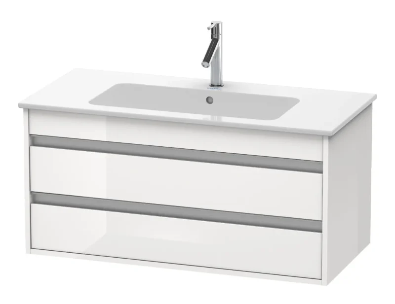 Duravit Ketho - izlietnes skapītis 48x100x48 cm, ar 2 atvilktnēm, balts spīdīgs KT643002222
