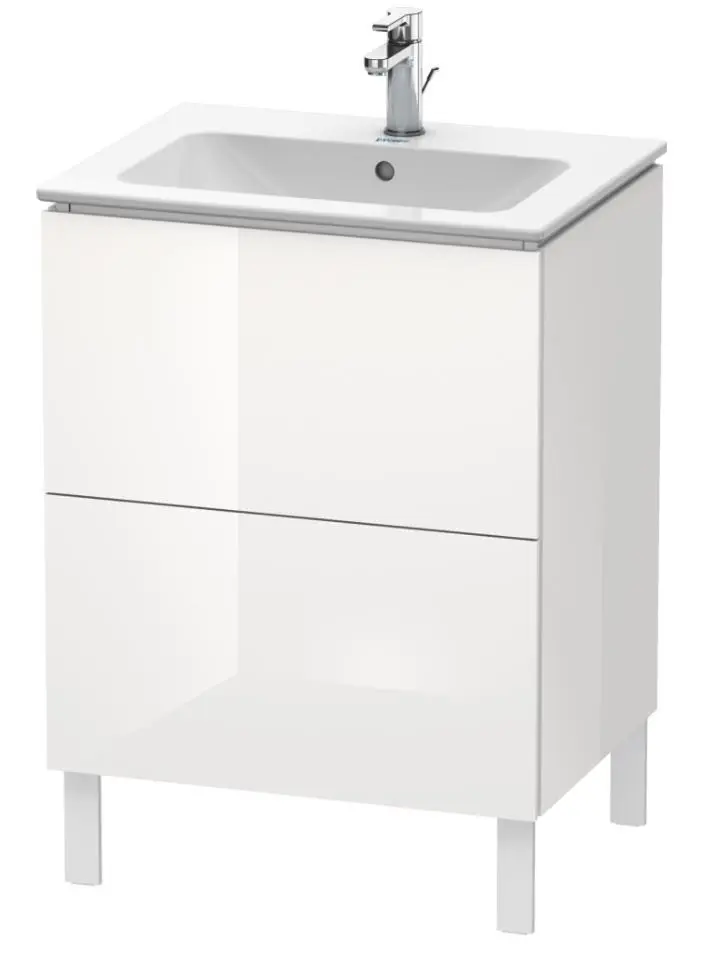 Duravit L-Cube - izlietnes skapītis 86x62x48 cm, 2 atvilktnes, balts spīdīgs LC662502222