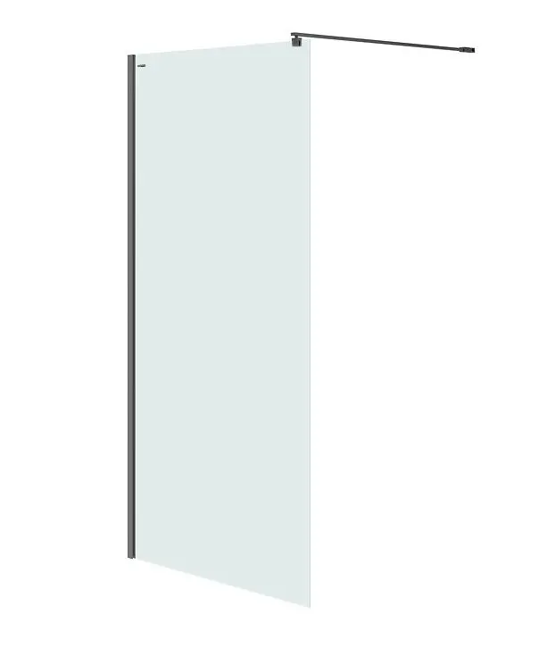 Cersanit Mille - Walk-In dušas siena, 100x200 cm, melns/caurspīdīgs stikls S161-003