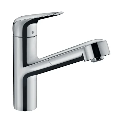 Hansgrohe Focus M42 - virtuves izlietnes maisītājs M427-H150 ECO, ar izvelkamu galu, EcoSmart, hromēts 71865000