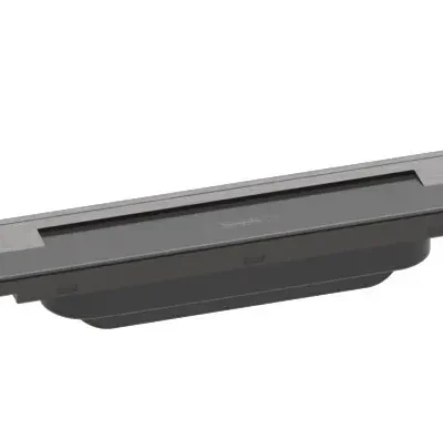 Hansgrohe RainDrain Flex - dušas noteka 700 ar nerūsējošā tērauda resti, saīsināma, brīva montāža, hroms melns birstēts 56043340