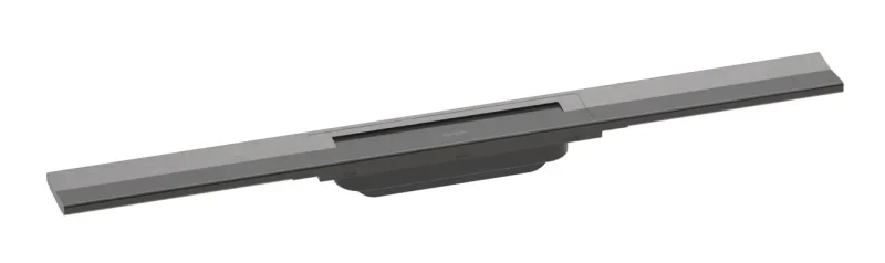 Hansgrohe RainDrain Flex - dušas noteka 700 ar nerūsējošā tērauda resti, saīsināma, brīva montāža, hroms melns birstēts 56043340