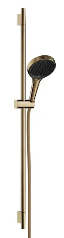 Hansgrohe Rainfinity - dušas komplekts: rokas duša, stienis un šļūtene, 3 strūklas veidi, EcoSmart, zelts 28744990