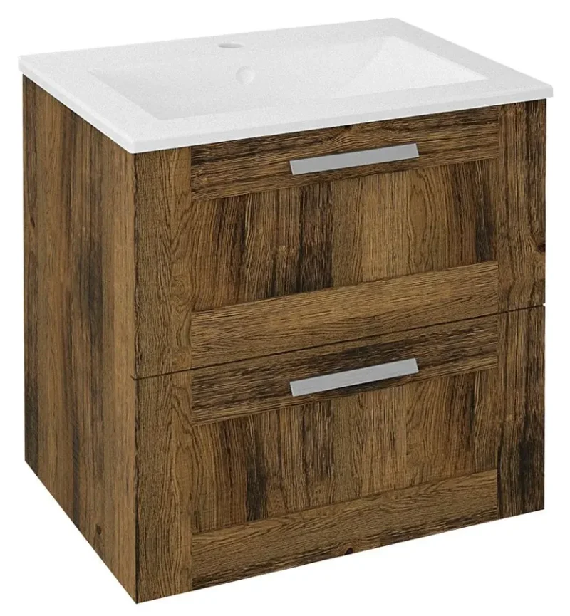 Sapho Amia - izlietnes skapītis 59x60x45 cm, 2 atvilktnes, ozols Collingwood AM060-1919