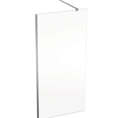 Geberit GEO - Walk-In dušas siena, 100x200 cm, sudrabs/caurspīdīgs stikls 560.139.00.2