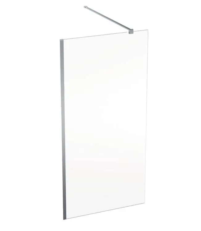 Geberit GEO - Walk-In dušas siena, 100x200 cm, sudrabs/caurspīdīgs stikls 560.139.00.2