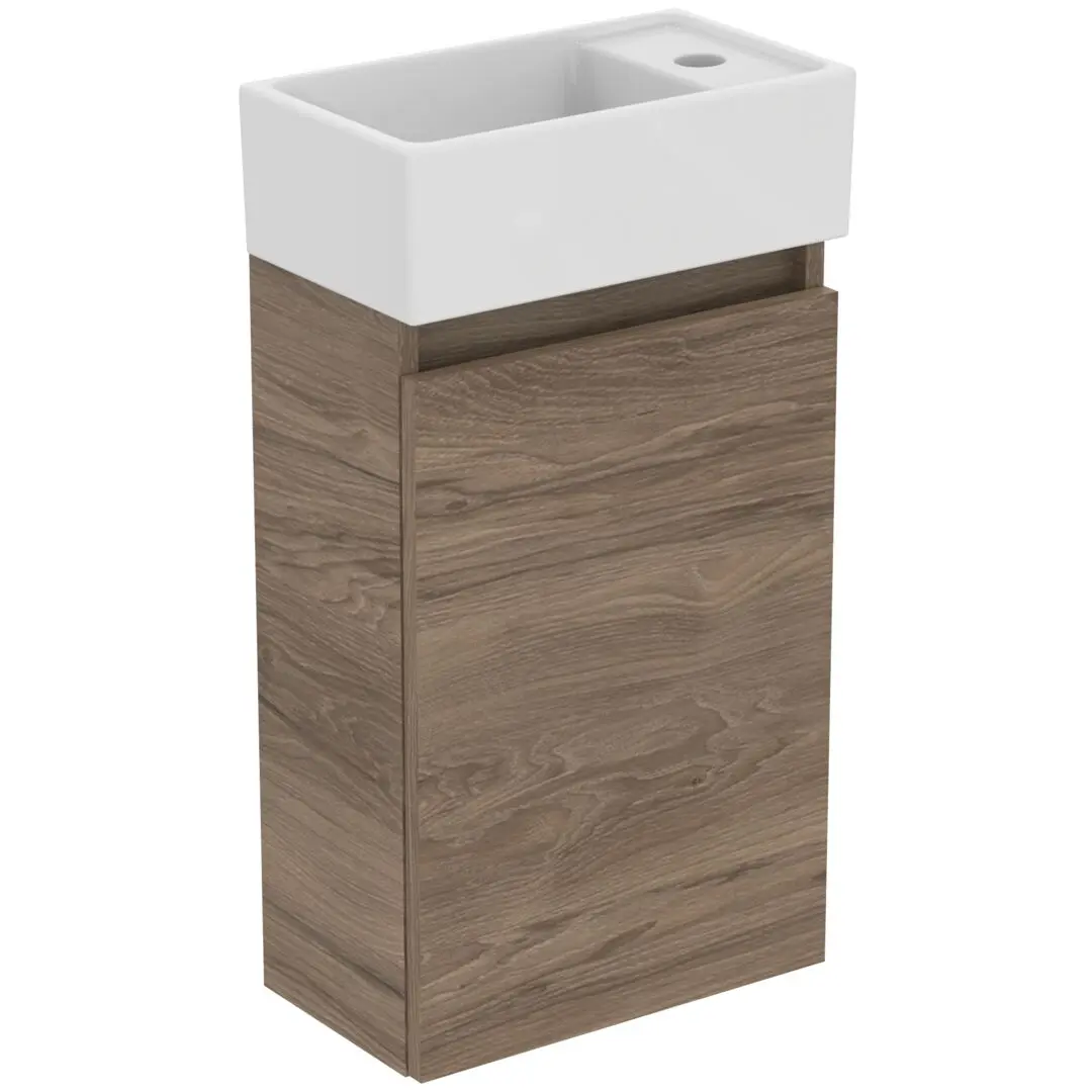 Ideal Standard Eurovit+ - roku izlietne ar skapīti, 55x35x20 cm, 1 durvis, valrieksts R0569Y9