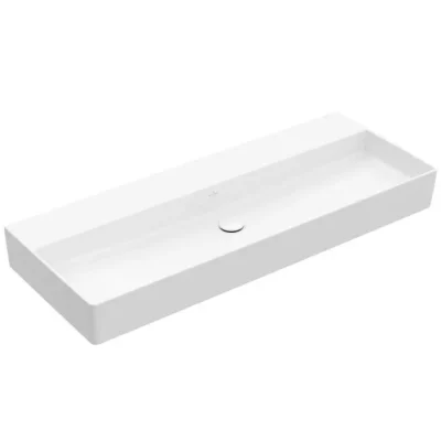 Villeroy & Boch Memento 2.0 - izlietne, 120x47 cm, bez pārplūdes, bez jaucējkrāna cauruma, CeramicPlus, Alpu balts 4A22C3R1