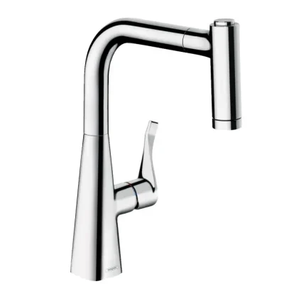 Hansgrohe M71 - virtuves izlietnes maisītājs M7116-H220 ar izvelkamu trauku dušu, sBOX, hromēts 73800000
