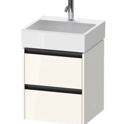 Duravit Ketho.2 - izlietnes skapītis, 55x48x46 cm, 2 atvilktnes, balts spīdīgs K25274022220000