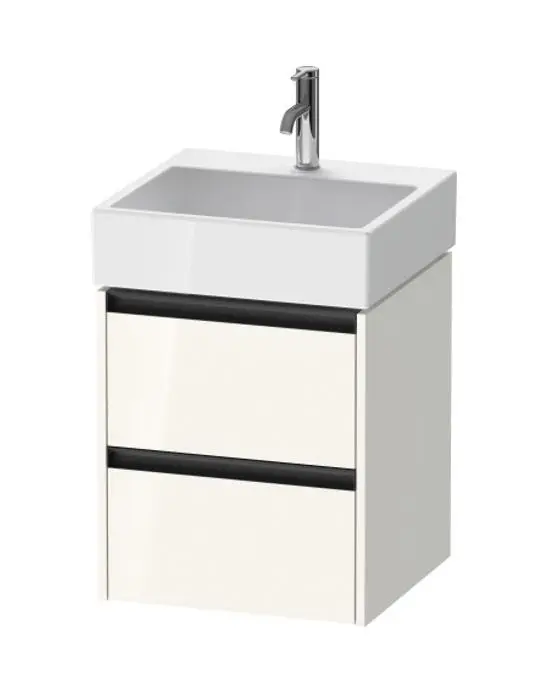 Duravit Ketho.2 - izlietnes skapītis, 55x48x46 cm, 2 atvilktnes, balts spīdīgs K25274022220000