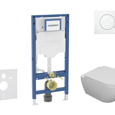 Geberit Duofix - iebūvējamā rāmja komplekts, Oudee-WC ar SoftClose sēdekli un Sigma01 vadības plati, Alpu balts SANI11CA3100B