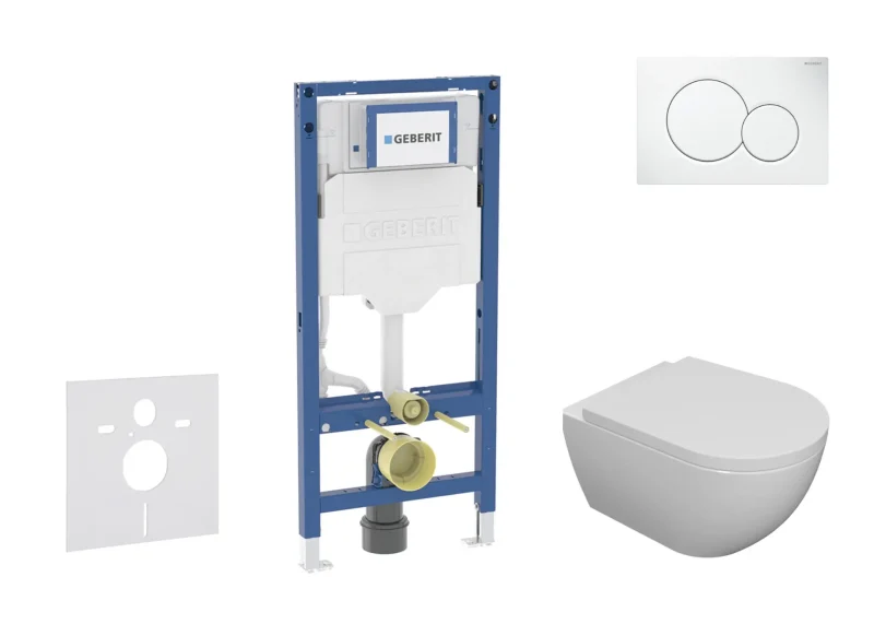 Geberit Duofix - iebūvējamā rāmja komplekts, Oudee-WC ar SoftClose sēdekli un Sigma01 vadības plati, Alpu balts SANI11CA3100B