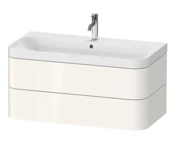 Duravit Happy D.2 Plus - skapis ar izlietni 48x98x49 cm, 2 atvilktnes, balts spīdīgs HP4348O2222