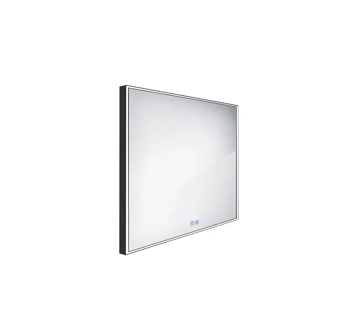 Nimco spogulis - spogulis ar LED apgaismojumu, 60x60 cm, skāriena sensors, melns ZPC 13066VX-90