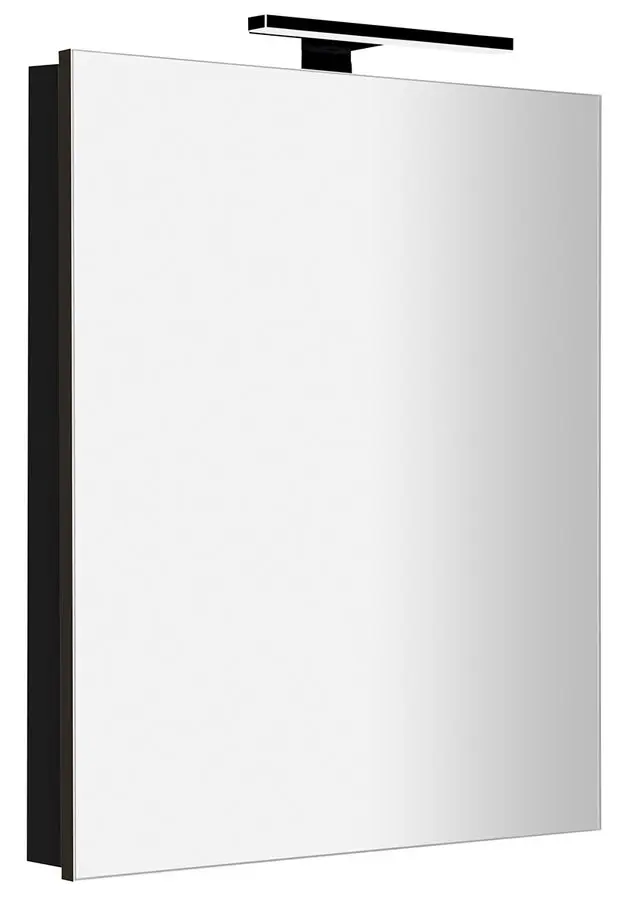 Sapho Greta - spoguļskapītis ar LED apgaismojumu 60x70x14 cm, 1 durvis, eņģes labajā pusē, matēti melns GR065-0035
