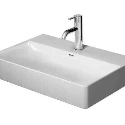 Duravit DuraSquare - izlietne Compact 60x40 cm, ar 1 jaucējcaurumu, DuraCeram, alpu balta 2356600041