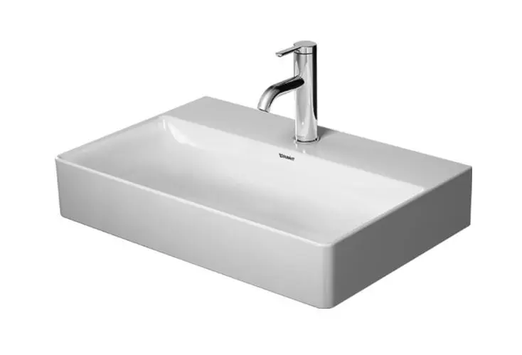 Duravit DuraSquare - izlietne Compact 60x40 cm, ar 1 jaucējcaurumu, DuraCeram, alpu balta 2356600041