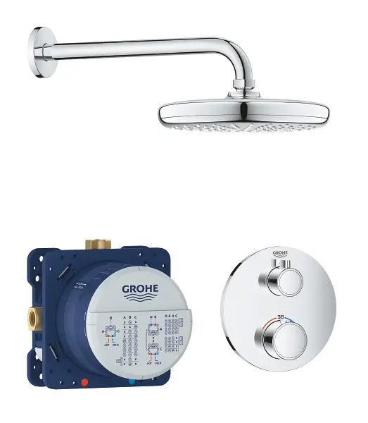Grohe Grohtherm - dušas komplekts Tempesta 210 ar zemapmetuma termostatu, hroms 34726000