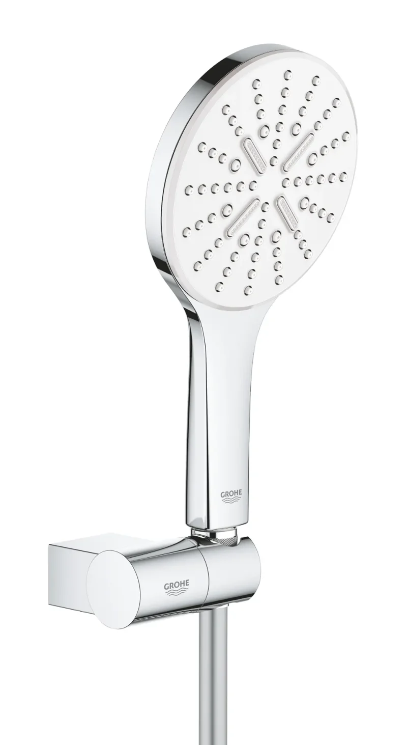 Grohe Rainshower SmartActive - sienas turētāja komplekts 130 9,5 l/min, 3 strūklas veidi, turētājs un šļūtene, Moon White 26580LS0