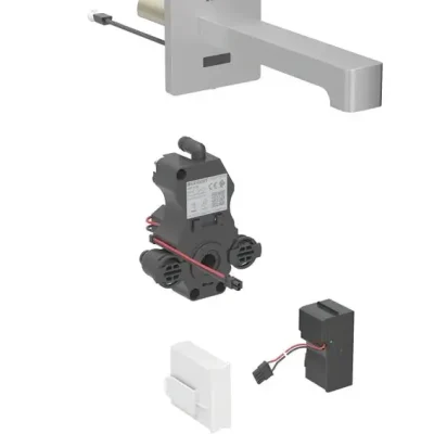 Geberit Brenta - elektronisks izlietnes maisītājs zemapmetuma montāžai, tīkla barošana, easy to clean, birstēts nerūsējošais tērauds 116.292.SN.1