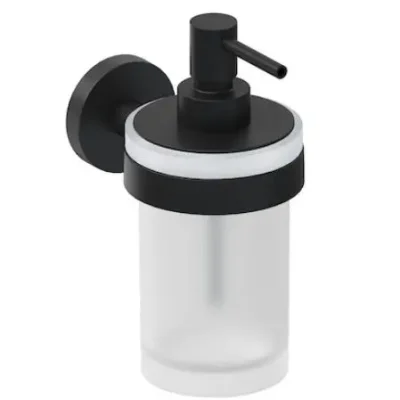 Jika Mio Style - ziepju dozators ar turētāju, stikls/matēti melns H3832F27161001