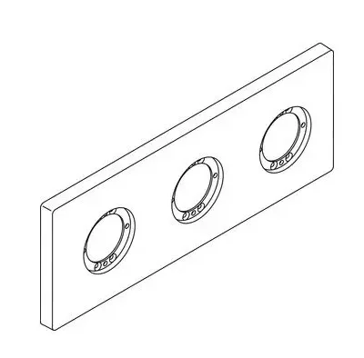 Ideal Standard Archimodule - dekoratīvā rozete, 3 atveres, 100 x 266 mm, hroms A963732AA