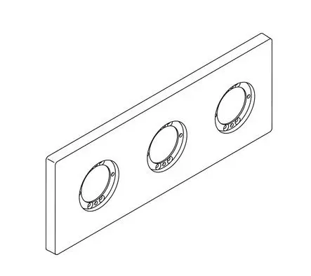 Ideal Standard Archimodule - dekoratīvā rozete, 3 atveres, 100 x 266 mm, hroms A963732AA