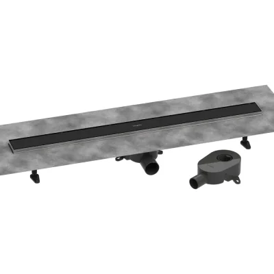Hansgrohe RainDrain Go - dušas noteka 90 cm ar abpusēju resti, flīžu ielikšanai, matēti melns 56274670