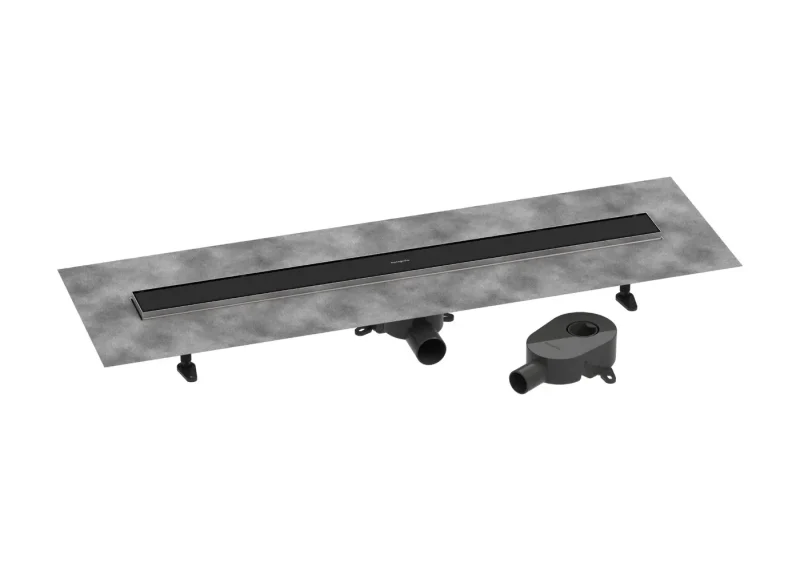 Hansgrohe RainDrain Go - dušas noteka 90 cm ar abpusēju resti, flīžu ielikšanai, matēti melns 56274670