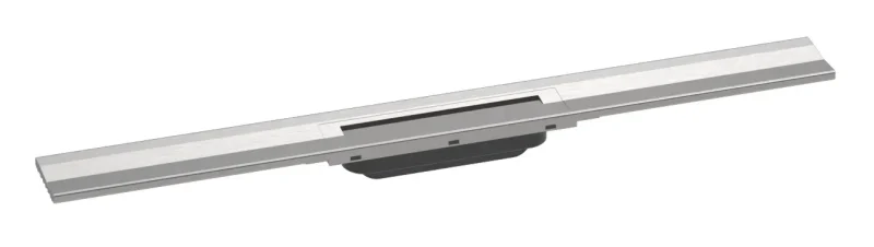 Hansgrohe RainDrain Flex - dušas noteka 800 ar nerūsējošā tērauda resti, saīsināma, sienas montāžai, matēts nerūsējošais tērauds 56051800