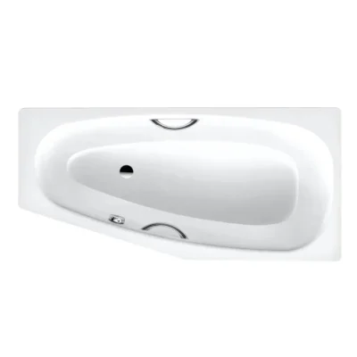 Kaldewei Advantage - Asimetriska vanna Mini Star kreisā 833, 157x75/50 cm, ar rokturu caurumiem, balta 224900010001