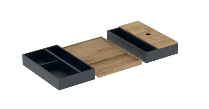 Geberit - 4 daļu atvilktņu ieliktņu komplekts, melns/bambuss 502.350.00.1