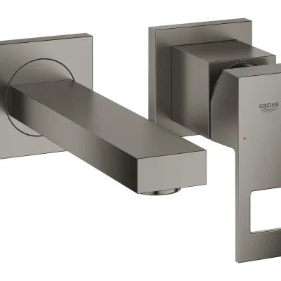 Grohe Eurocube - zemapmetuma izlietnes maisītājs, 2 caurumu montāža, Hard Graphite birstēts 19895AL0