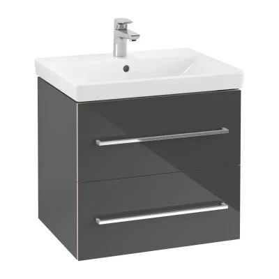 Villeroy & Boch Avento - izlietnes skapītis, 58x51x45 cm , 2 atvilktnes, Crystal Grey A88900B1