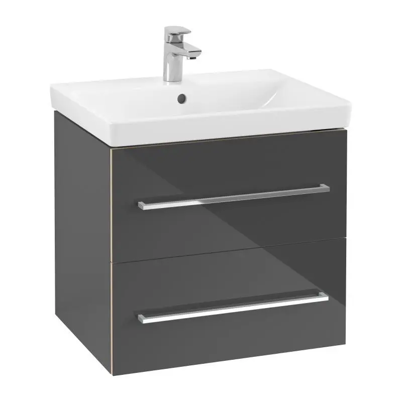Villeroy & Boch Avento - izlietnes skapītis, 58x51x45 cm , 2 atvilktnes, Crystal Grey A88900B1
