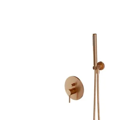 OMNIRES Y - dušas komplekts ar zemapmetuma maisītāju, ar iebūvējamo daļu, diametrs 25 cm, matēts varš SYSY35CPB