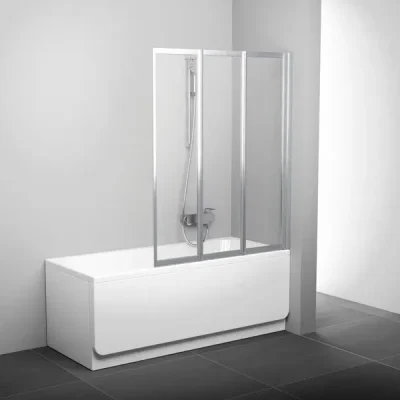 Ravak Supernova - Trīsdaļīgs vannas aizsargs VS3 115, 115x140 cm, satinēts/caurspīdīgs stikls 795S0U00Z1