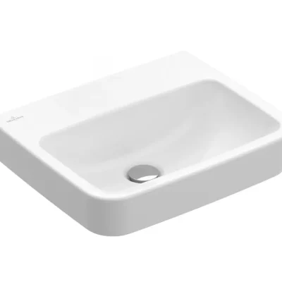 Villeroy & Boch O.novo - uzliekamā rokas izlietne, 45x37 cm, bez pārplūdes, bez jaucējkrāna cauruma, Alpu balts 43444F01
