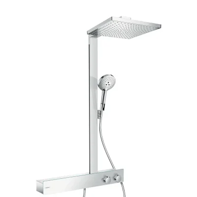Hansgrohe Raindance E - dušas sistēma Showerpipe 300 ar termostata maisītāju 600, hromēts 27363000