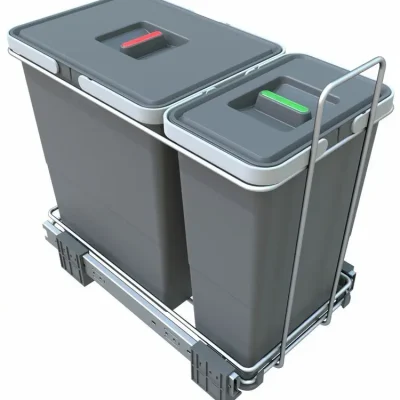 Elletipi Ecofil - iebūvēts atkritumu konteiners, sadalīts, 26 L PF01 34A1