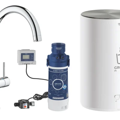 Grohe Red - virtuves izlietnes maisītājs Duo ar boileri un ūdens filtru, boilera izmērs M, hromēts 30083001