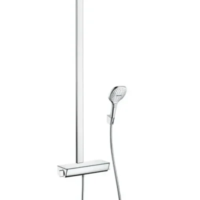 Hansgrohe Raindance Select E - dušas kolonna Showerpipe 360 ar termostata maisītāju, EcoSmart 9 l/min, hromēts 27286000
