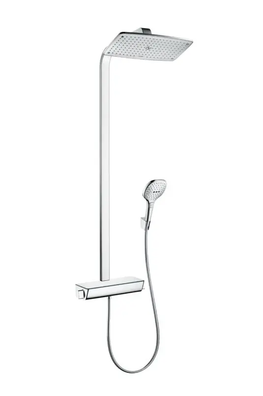 Hansgrohe Raindance Select E - dušas kolonna Showerpipe 360 ar termostata maisītāju, EcoSmart 9 l/min, hromēts 27286000