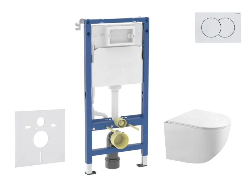 Geberit Duofix - komplekts ar priekšsienas elementu, Gaia WC ar SoftClose sēdekli un Delta01 vadības plati, Alpu balts SANI11CA3120B