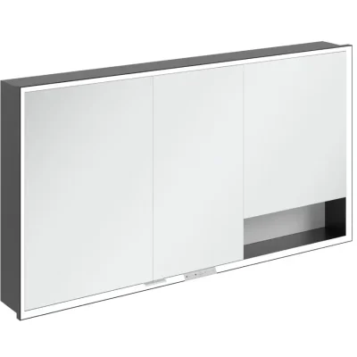 Villeroy & Boch My View+ - spoguļskapītis ar LED apgaismojumu 140x75x17 cm, 3 durvis, Pure White/Mattmelns B48214VF