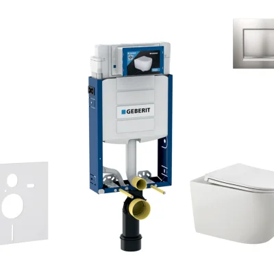 Geberit Kombifix - komplekts priekšsienas elements, Gaia WC ar Softclose sēdekli un Sigma20 vadības plāksni, hroms matēts/hroms SANI15CA1124