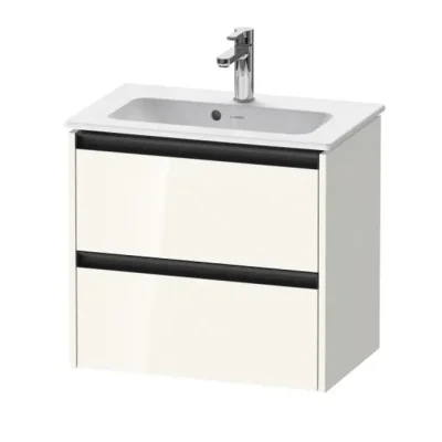 Duravit Ketho.2 - izlietnes skapītis, 55x61x39 cm, 2 atvilktnes, balts spīdīgs K25255022220000