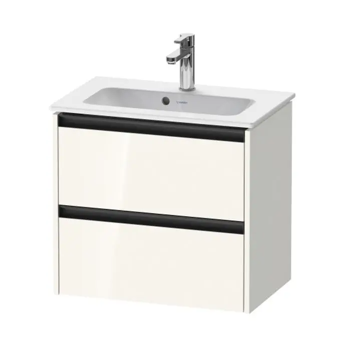 Duravit Ketho.2 - izlietnes skapītis, 55x61x39 cm, 2 atvilktnes, balts spīdīgs K25255022220000